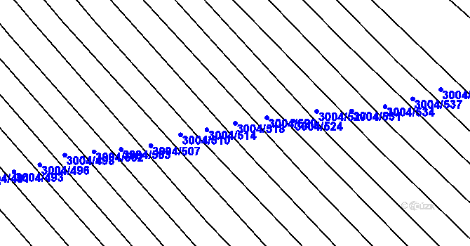 Parcela st. 3004/518 v KÚ Rohatec, Katastrální mapa