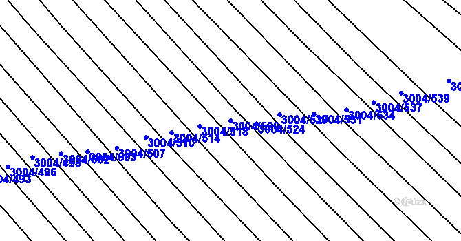 Parcela st. 3004/520 v KÚ Rohatec, Katastrální mapa