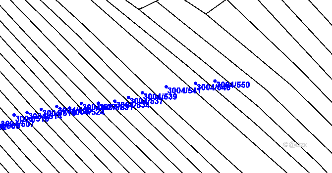 Parcela st. 3004/541 v KÚ Rohatec, Katastrální mapa
