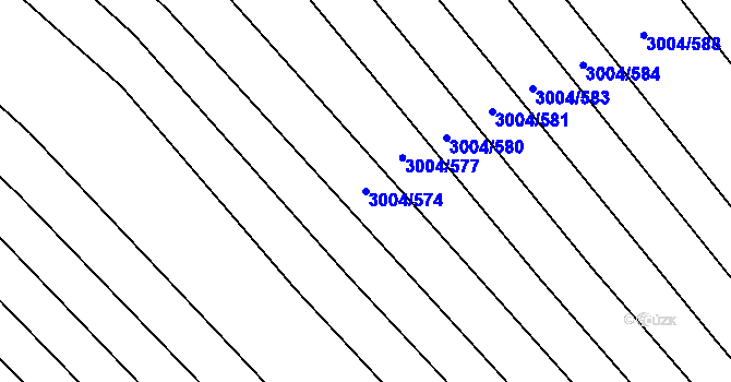Parcela st. 3004/574 v KÚ Rohatec, Katastrální mapa