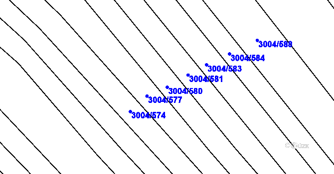 Parcela st. 3004/580 v KÚ Rohatec, Katastrální mapa