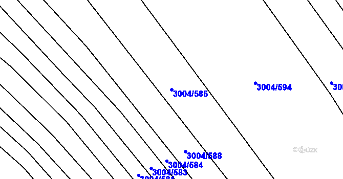 Parcela st. 3004/586 v KÚ Rohatec, Katastrální mapa