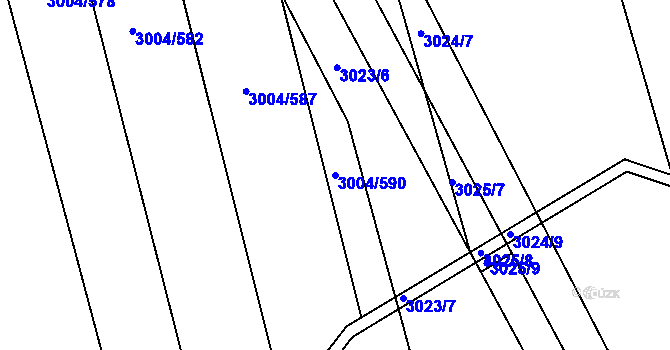 Parcela st. 3004/590 v KÚ Rohatec, Katastrální mapa