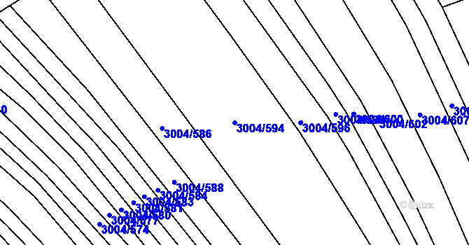 Parcela st. 3004/594 v KÚ Rohatec, Katastrální mapa