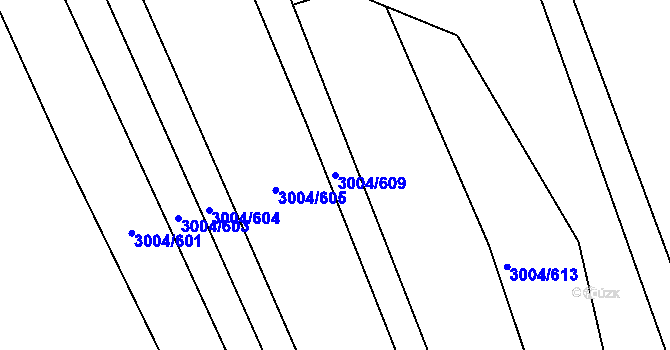 Parcela st. 3004/609 v KÚ Rohatec, Katastrální mapa