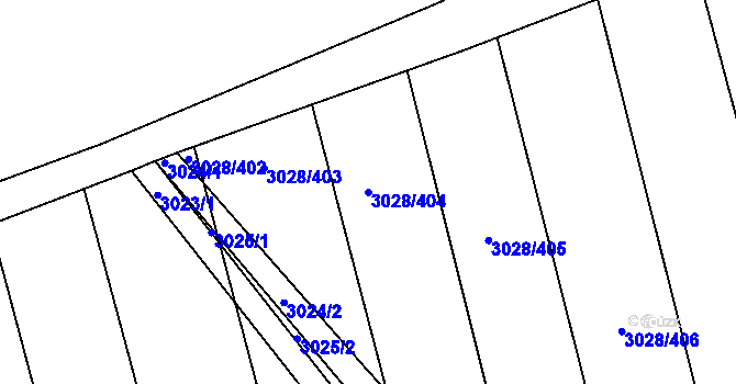 Parcela st. 3028/404 v KÚ Rohatec, Katastrální mapa