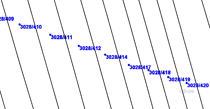 Parcela st. 3028/414 v KÚ Rohatec, Katastrální mapa