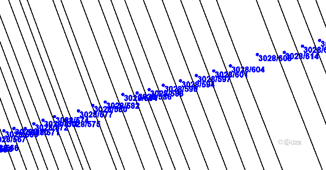 Parcela st. 3028/590 v KÚ Rohatec, Katastrální mapa