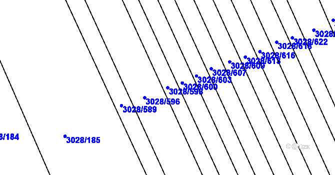 Parcela st. 3028/598 v KÚ Rohatec, Katastrální mapa