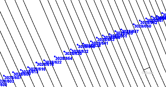 Parcela st. 3028/638 v KÚ Rohatec, Katastrální mapa