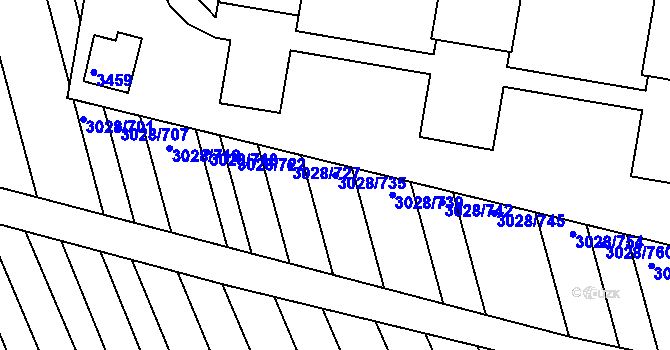 Parcela st. 3028/735 v KÚ Rohatec, Katastrální mapa