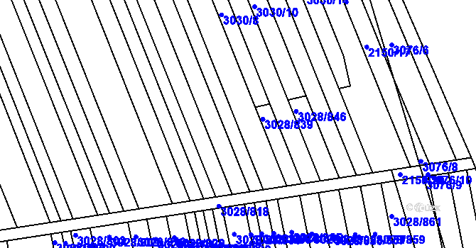 Parcela st. 3028/834 v KÚ Rohatec, Katastrální mapa