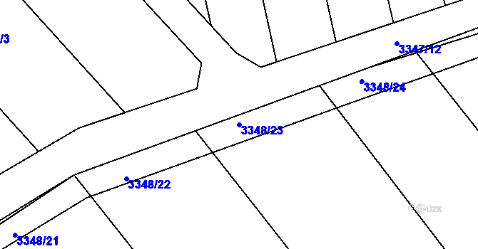 Parcela st. 3348/23 v KÚ Rohatec, Katastrální mapa