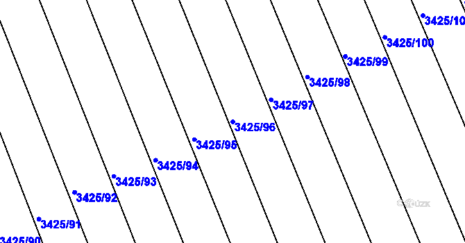 Parcela st. 3425/96 v KÚ Rohatec, Katastrální mapa