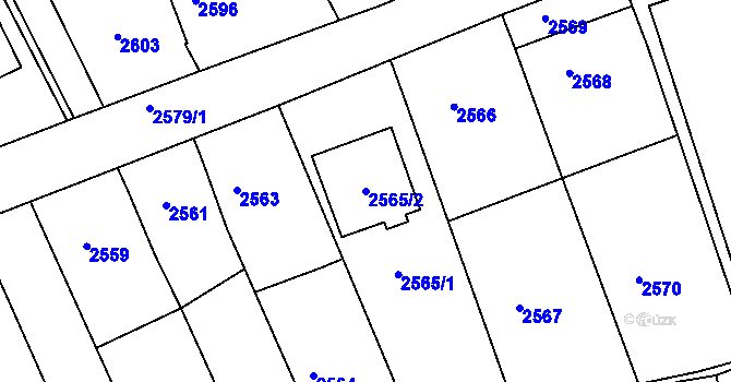 Parcela st. 2565/2 v KÚ Rohatec, Katastrální mapa