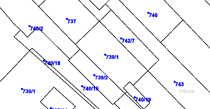 Parcela st. 739/1 v KÚ Rohatec, Katastrální mapa