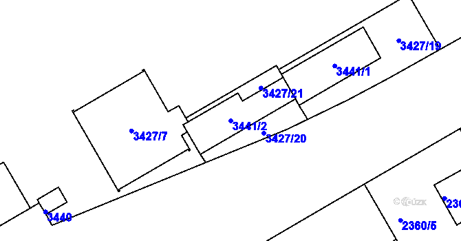 Parcela st. 3441/2 v KÚ Rohatec, Katastrální mapa