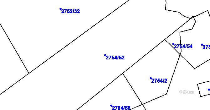 Parcela st. 2754/52 v KÚ Rohatec, Katastrální mapa