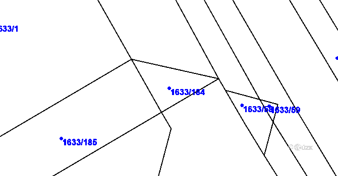 Parcela st. 1633/184 v KÚ Rohatec, Katastrální mapa