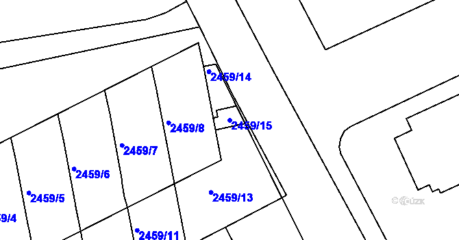 Parcela st. 2459/15 v KÚ Rohatec, Katastrální mapa