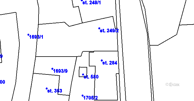 Parcela st. 249/3 v KÚ Rohatsko, Katastrální mapa