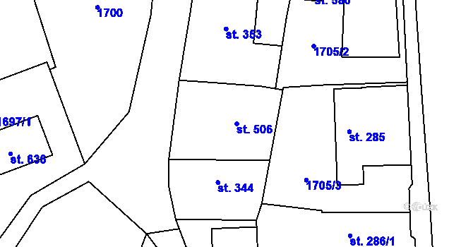 Parcela st. 506 v KÚ Rohatsko, Katastrální mapa