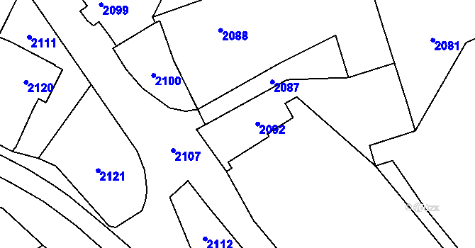 Parcela st. 42/2 v KÚ Rohle, Katastrální mapa