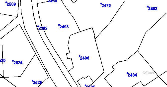 Parcela st. 72 v KÚ Rohle, Katastrální mapa