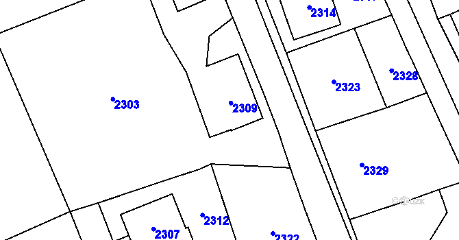 Parcela st. 156/1 v KÚ Rohle, Katastrální mapa