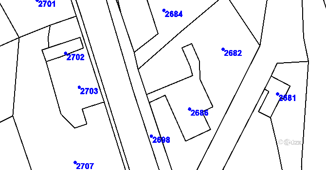Parcela st. 184 v KÚ Rohle, Katastrální mapa