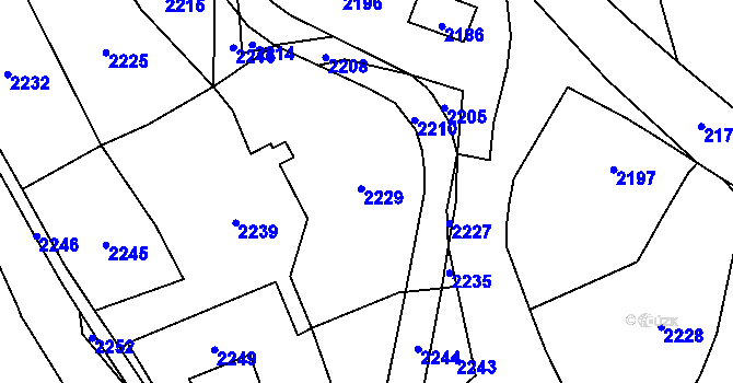 Parcela st. 244/1 v KÚ Rohle, Katastrální mapa