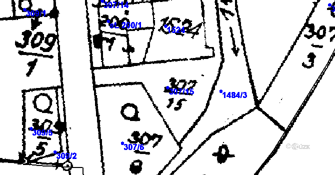 Parcela st. 307/15 v KÚ Rohle, Katastrální mapa