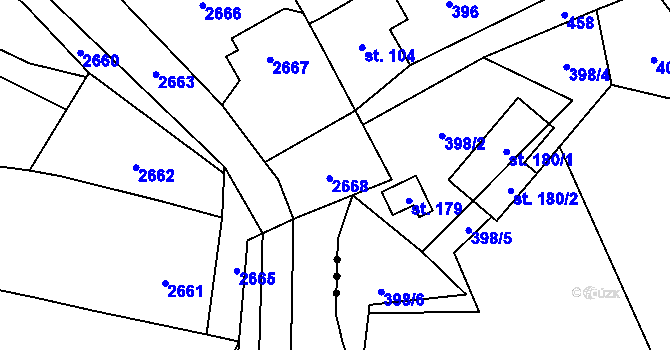Parcela st. 319/3 v KÚ Rohle, Katastrální mapa