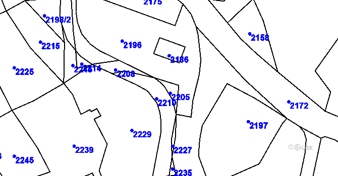 Parcela st. 244/8 v KÚ Rohle, Katastrální mapa