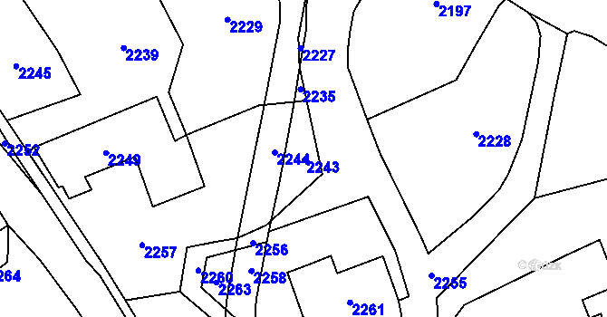 Parcela st. 244/10 v KÚ Rohle, Katastrální mapa