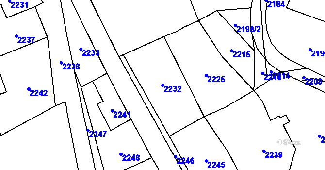 Parcela st. 2232 v KÚ Rohle, Katastrální mapa