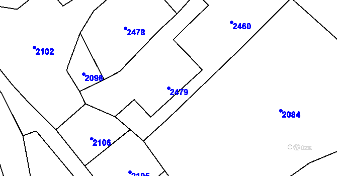 Parcela st. 2479 v KÚ Rohle, Katastrální mapa