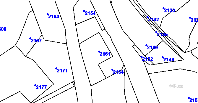 Parcela st. 2161 v KÚ Rohle, Katastrální mapa