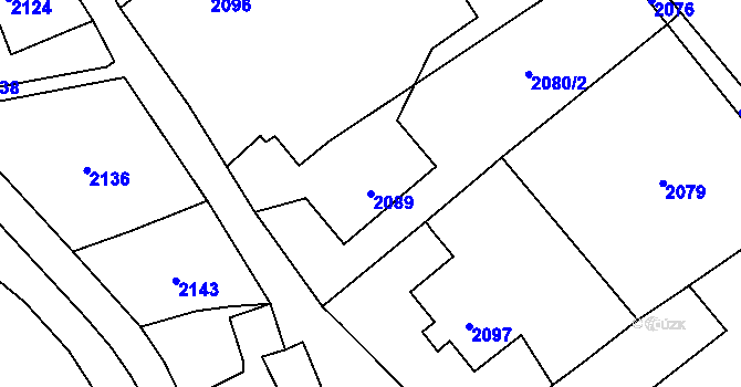 Parcela st. 2089 v KÚ Rohle, Katastrální mapa