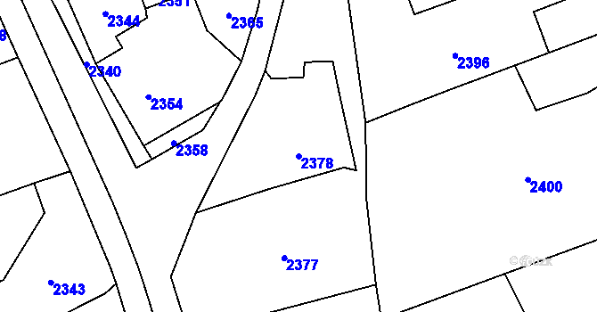 Parcela st. 2378 v KÚ Rohle, Katastrální mapa