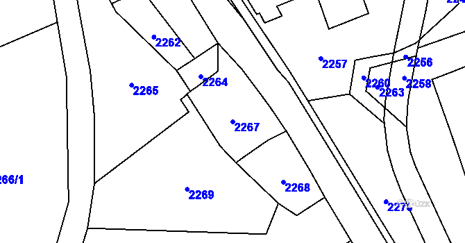 Parcela st. 2267 v KÚ Rohle, Katastrální mapa