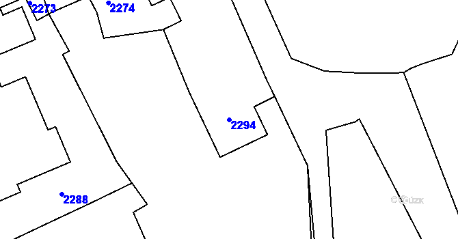 Parcela st. 2294 v KÚ Rohle, Katastrální mapa