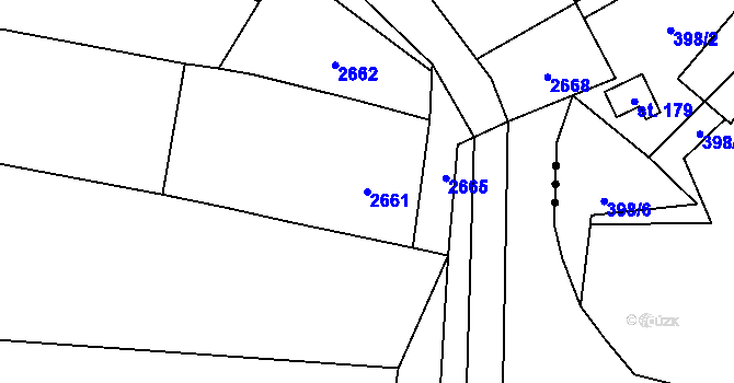 Parcela st. 2661 v KÚ Rohle, Katastrální mapa
