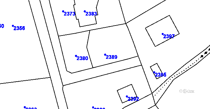 Parcela st. 2389 v KÚ Rohle, Katastrální mapa