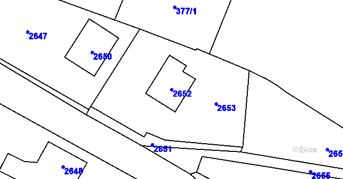 Parcela st. 2652 v KÚ Rohle, Katastrální mapa