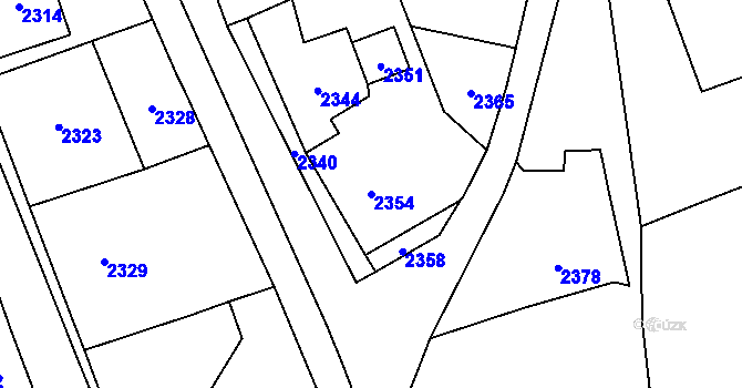 Parcela st. 2354 v KÚ Rohle, Katastrální mapa