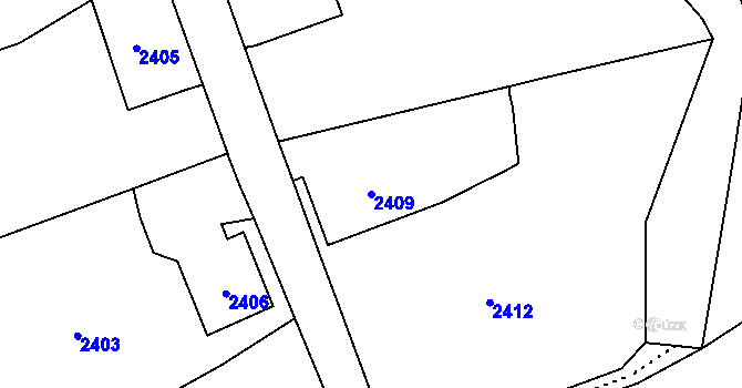 Parcela st. 2409 v KÚ Rohle, Katastrální mapa