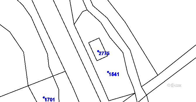 Parcela st. 2775 v KÚ Rohle, Katastrální mapa