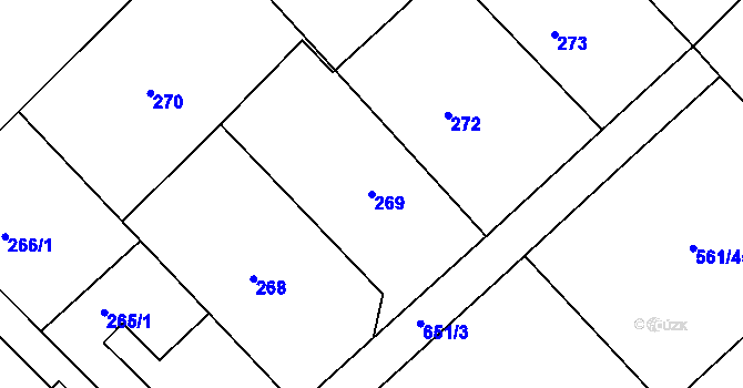 Parcela st. 269 v KÚ Rohov, Katastrální mapa