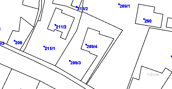 Parcela st. 289/4 v KÚ Rohov, Katastrální mapa